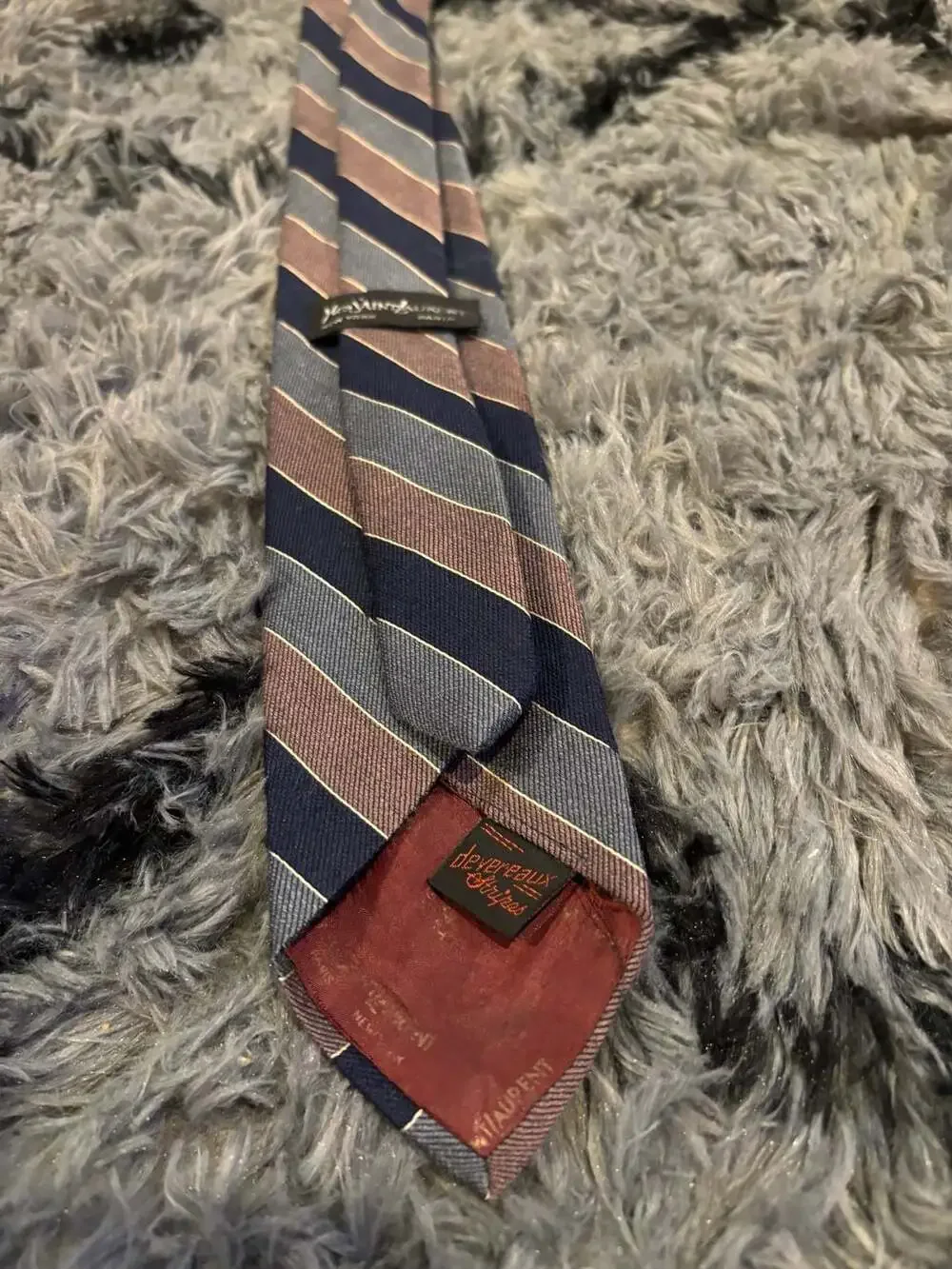 Vintage Yves Saint Laurent Devereaux Stripes Silk Necktie multicolor